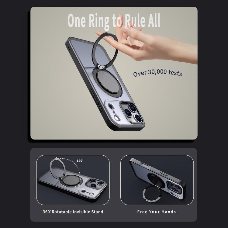 For iPhone 17 Pro Max Kalebol 360-degree Rotating MagSafe Magnetic Holder Phone Case(Black) by Kalebol