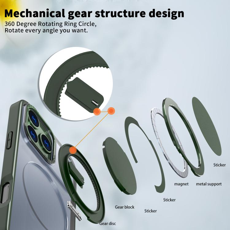 For iPhone 17 Pro Max Kalebol 360-degree Rotating MagSafe Magnetic Holder Phone Case(Green) by Kalebol