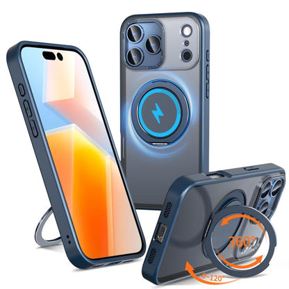 For iPhone 17 Pro Max Kalebol 360-degree Rotating MagSafe Magnetic Holder Phone Case(Blue) by Kalebol