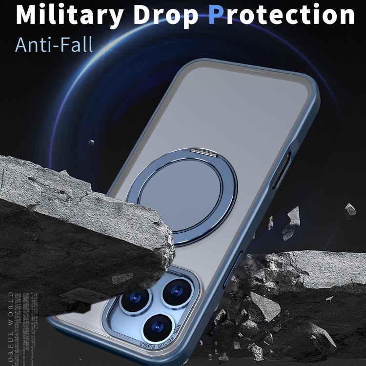 For iPhone 17 Pro Max Kalebol 360-degree Rotating MagSafe Magnetic Holder Phone Case(Blue) by Kalebol