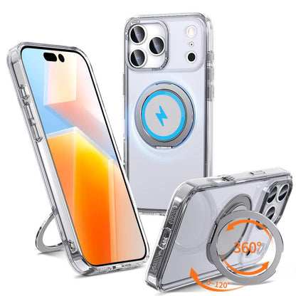 For iPhone 17 Pro Max Kalebol 360-degree Rotating MagSafe Magnetic Holder Phone Case(Transparent) by Kalebol