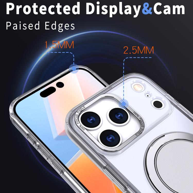 For iPhone 17 Pro Max Kalebol 360-degree Rotating MagSafe Magnetic Holder Phone Case(Transparent) by Kalebol