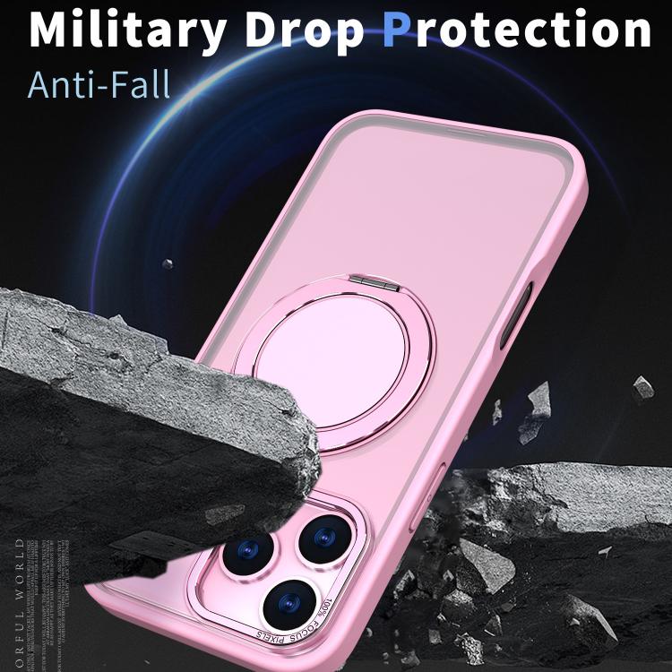 For iPhone 17 Pro Max Kalebol 360-degree Rotating MagSafe Magnetic Holder Phone Case(Pink) by Kalebol