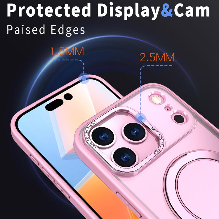 For iPhone 17 Pro Max Kalebol 360-degree Rotating MagSafe Magnetic Holder Phone Case(Pink) by Kalebol