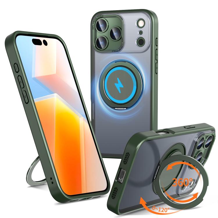 For iPhone 17 Pro Kalebol 360-degree Rotating MagSafe Magnetic Holder Phone Case(Green) by Kalebol