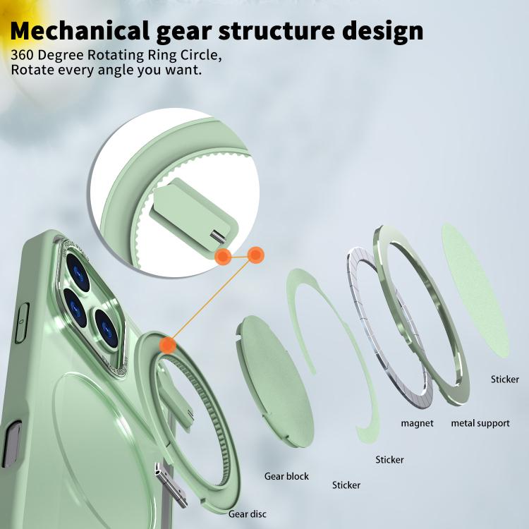 For iPhone 17 Pro Kalebol 360-degree Rotating MagSafe Magnetic Holder Phone Case(Avocado Green) by Kalebol
