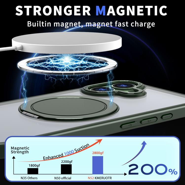 For iPhone 17 Kalebol 360-degree Rotating MagSafe Magnetic Holder Phone Case(Green) by Kalebol