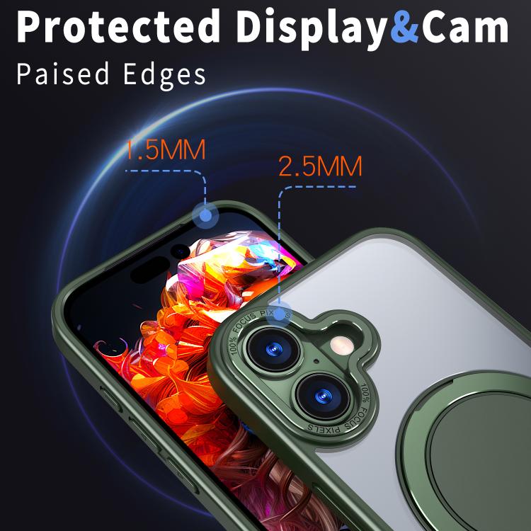 For iPhone 17 Kalebol 360-degree Rotating MagSafe Magnetic Holder Phone Case(Green) by Kalebol