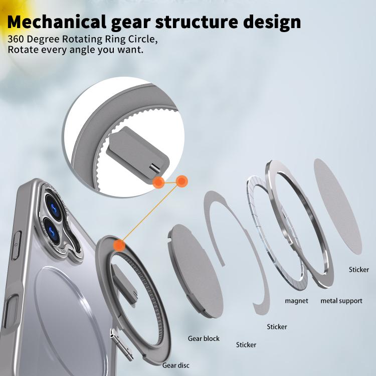 For iPhone 17 Kalebol 360-degree Rotating MagSafe Magnetic Holder Phone Case(Titanium Grey) by Kalebol