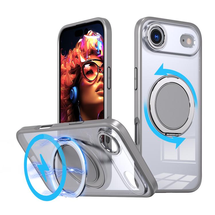 For iPhone Air Kalebol 360-degree Rotating MagSafe Magnetic Holder Phone Case(Titanium Grey) by Kalebol