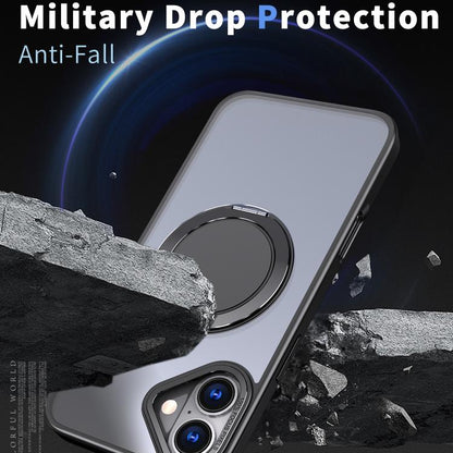 For iPhone 16 Plus Kalebol 360-degree Rotating MagSafe Magnetic Holder Phone Case(Black) by Kalebol