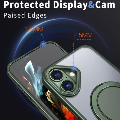 For iPhone 16 Kalebol 360-degree Rotating MagSafe Magnetic Holder Phone Case(Green) by Kalebol