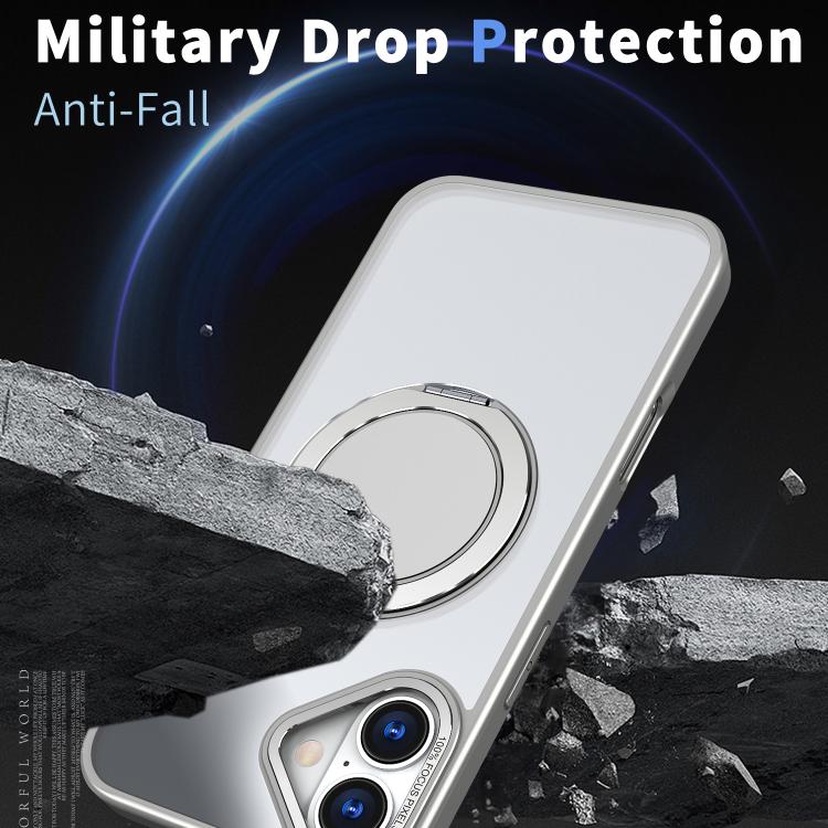 For iPhone 16 Kalebol 360-degree Rotating MagSafe Magnetic Holder Phone Case(Titanium Grey) by Kalebol