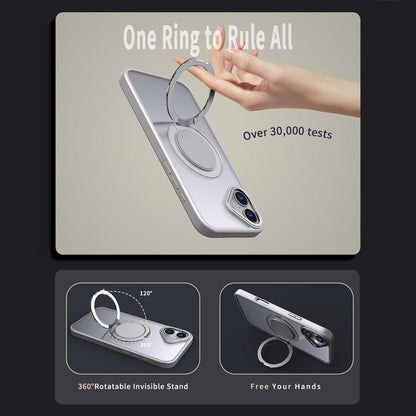 For iPhone 16 Kalebol 360-degree Rotating MagSafe Magnetic Holder Phone Case(Titanium Grey) by Kalebol