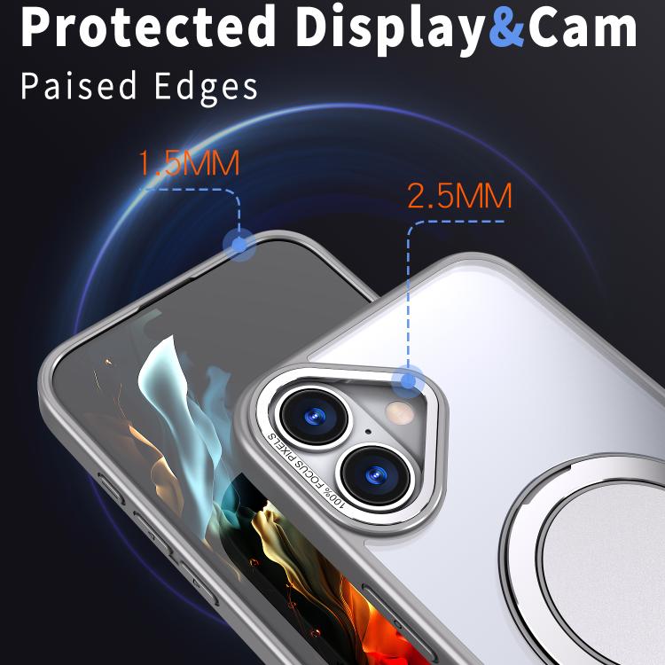 For iPhone 16 Kalebol 360-degree Rotating MagSafe Magnetic Holder Phone Case(Titanium Grey) by Kalebol