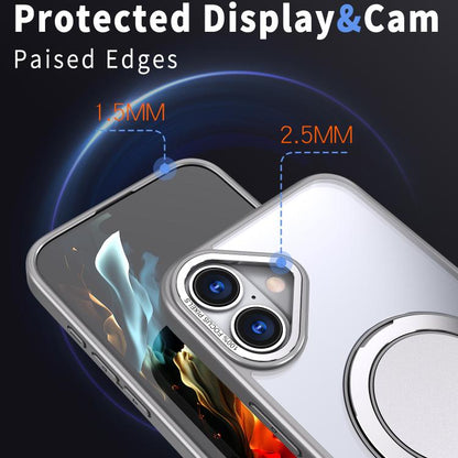 For iPhone 16 Kalebol 360-degree Rotating MagSafe Magnetic Holder Phone Case(Titanium Grey) by Kalebol