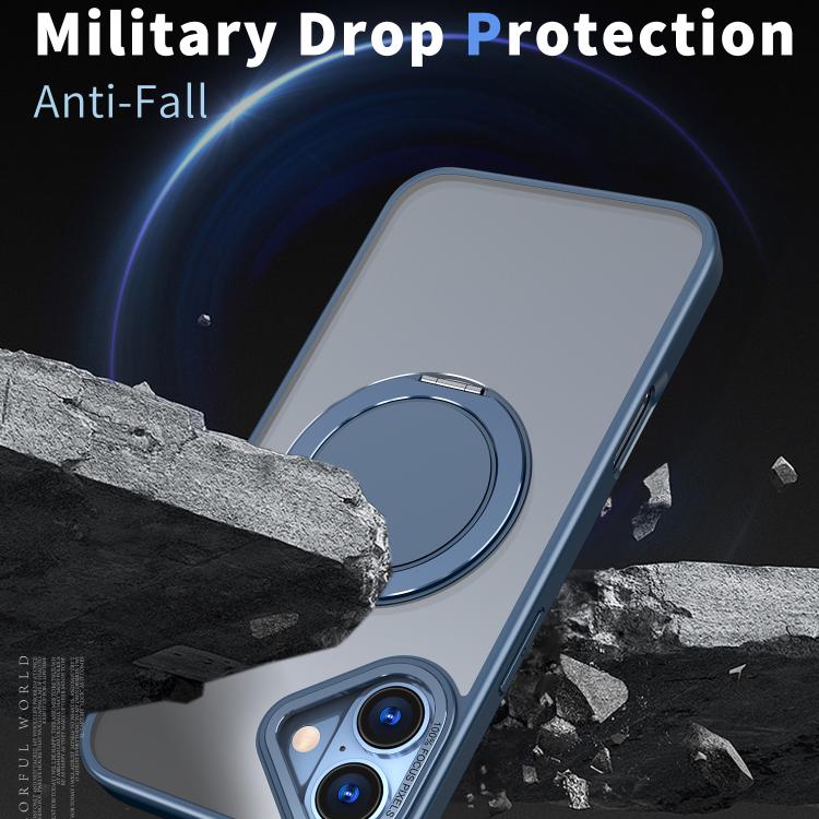 For iPhone 16 Kalebol 360-degree Rotating MagSafe Magnetic Holder Phone Case(Blue) by Kalebol