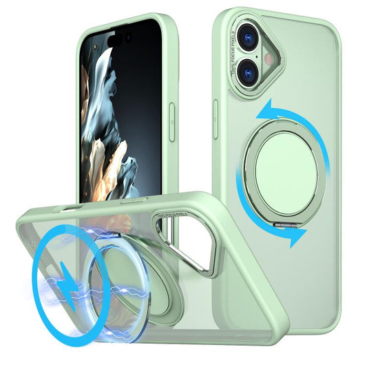 For iPhone 16 Kalebol 360-degree Rotating MagSafe Magnetic Holder Phone Case(Avocado Green) by Kalebol