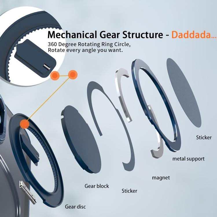 For iPhone 16 Pro Max Kalebol 360-degree Rotating MagSafe Magnetic Holder Phone Case(Blue) by Kalebol