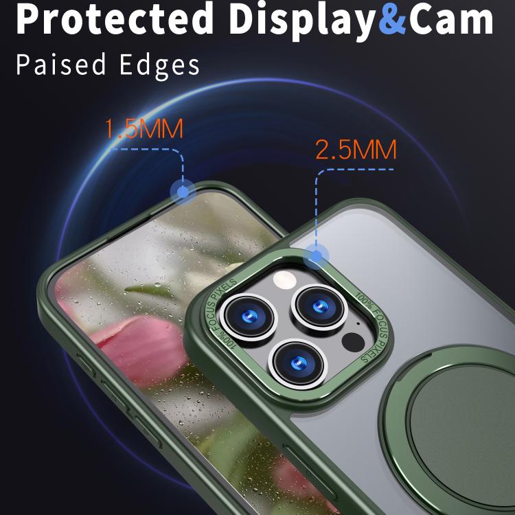 For iPhone 16 Pro Kalebol 360-degree Rotating MagSafe Magnetic Holder Phone Case(Green) by Kalebol