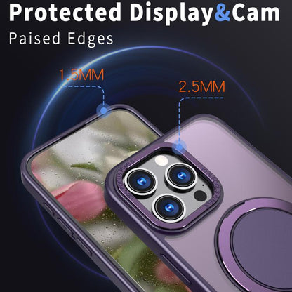 For iPhone 16 Pro Kalebol 360-degree Rotating MagSafe Magnetic Holder Phone Case(Purple) by Kalebol