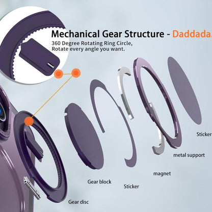 For iPhone 16 Pro Kalebol 360-degree Rotating MagSafe Magnetic Holder Phone Case(Purple) by Kalebol