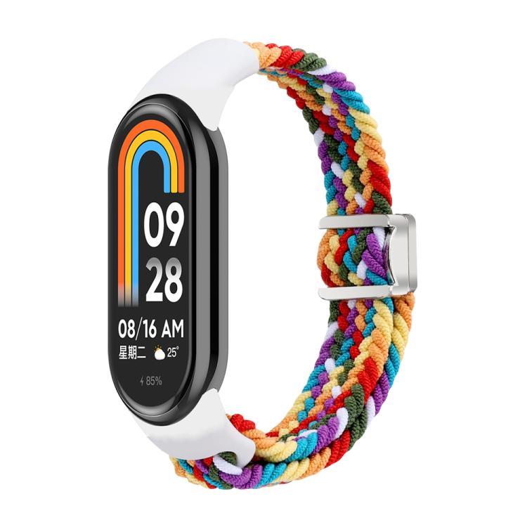 For Xiaomi Smart Band 10 / 9 / 8 xDfind Nylon Braided Loop Magnetic Buckle Watch Band(Rainbow) by xDfind