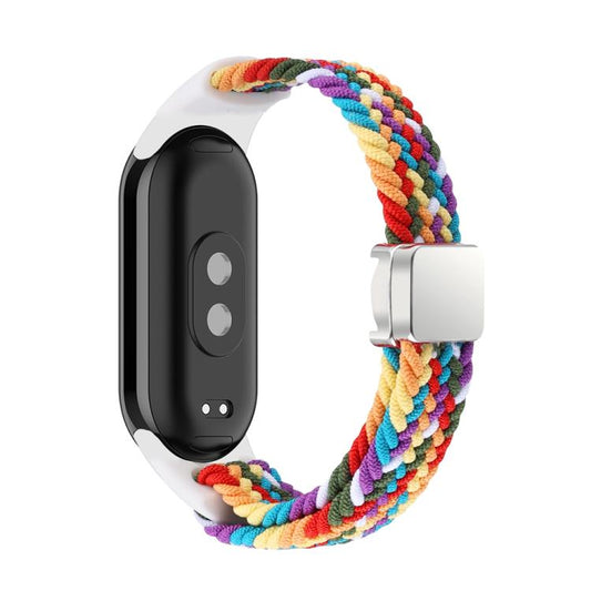 For Xiaomi Smart Band 10 / 9 / 8 xDfind Nylon Braided Loop Magnetic Buckle Watch Band(Rainbow) by xDfind