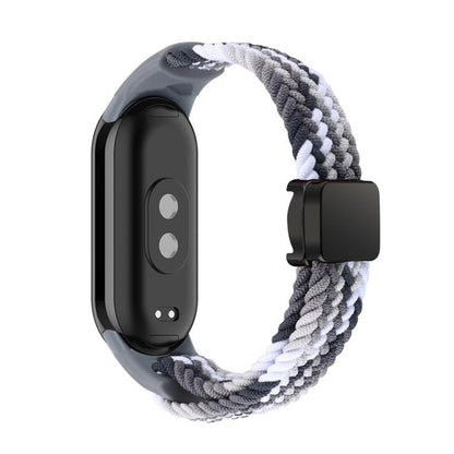 For Xiaomi Smart Band 10 / 9 / 8 xDfind Nylon Braided Loop Magnetic Buckle Watch Band(Colorful Black) by xDfind