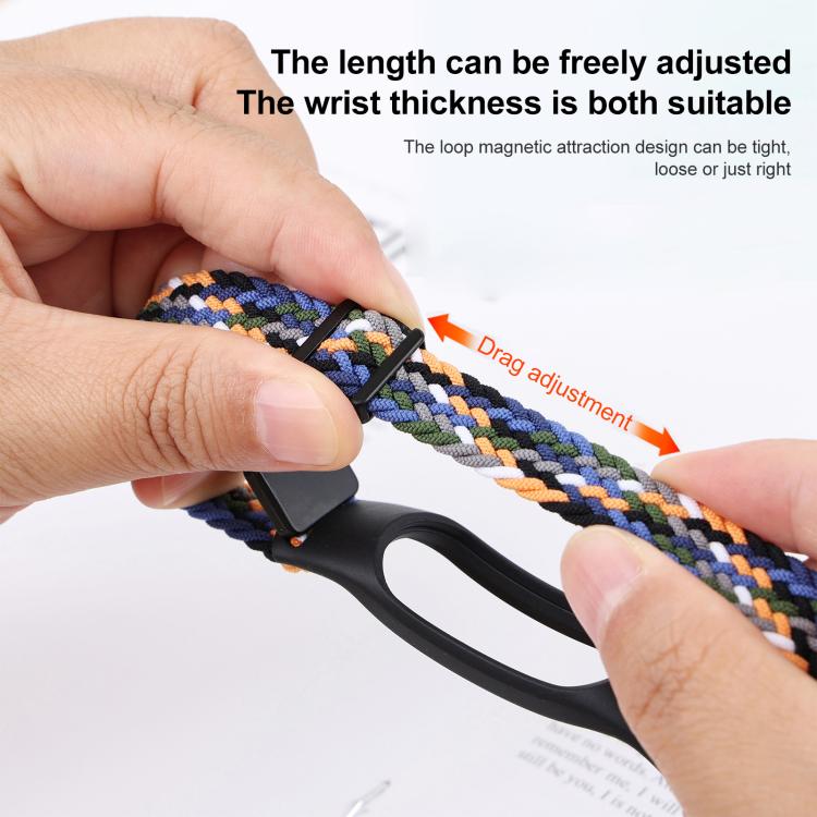 For Xiaomi Smart Band 10 / 9 / 8 xDfind Nylon Braided Loop Magnetic Buckle Watch Band(Colorful Green) by xDfind