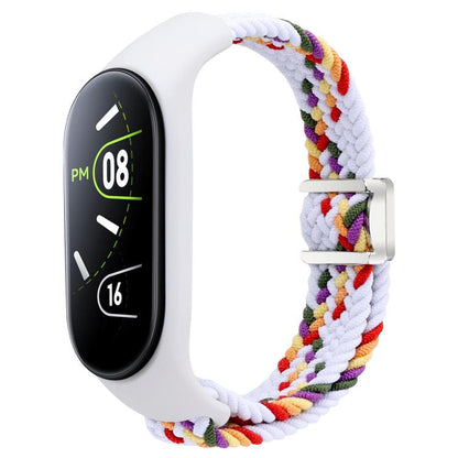 For Xiaomi Mi Band 7 / 6 / 5 / 4 / 3 xDfind Watch Cover Integrated Braided Loop Magnetic Buckle Watch Band(White Rainbow) by xDfind