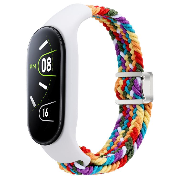 For Xiaomi Mi Band 7 / 6 / 5 / 4 / 3 xDfind Watch Cover Integrated Braided Loop Magnetic Buckle Watch Band(Rainbow) by xDfind