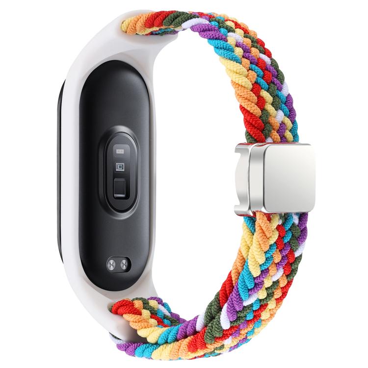 For Xiaomi Mi Band 7 / 6 / 5 / 4 / 3 xDfind Watch Cover Integrated Braided Loop Magnetic Buckle Watch Band(Rainbow) by xDfind