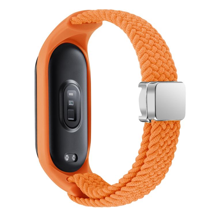 For Xiaomi Mi Band 7 / 6 / 5 / 4 / 3 xDfind Watch Cover Integrated Braided Loop Magnetic Buckle Watch Band(Orange) by xDfind