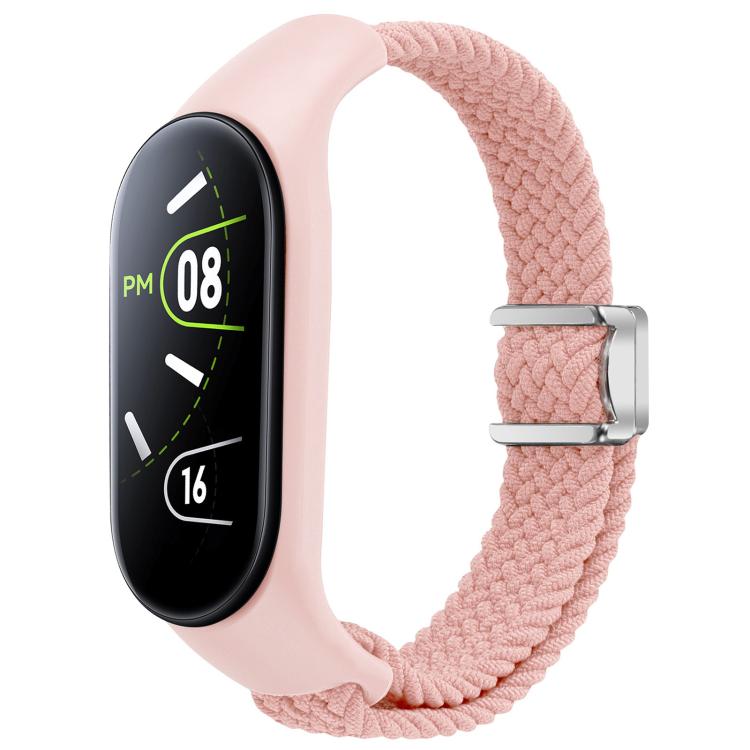For Xiaomi Mi Band 7 / 6 / 5 / 4 / 3 xDfind Watch Cover Integrated Braided Loop Magnetic Buckle Watch Band(Pink Sand) by xDfind