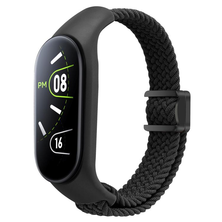 For Xiaomi Mi Band 7 / 6 / 5 / 4 / 3 xDfind Watch Cover Integrated Braided Loop Magnetic Buckle Watch Band(Black) by xDfind