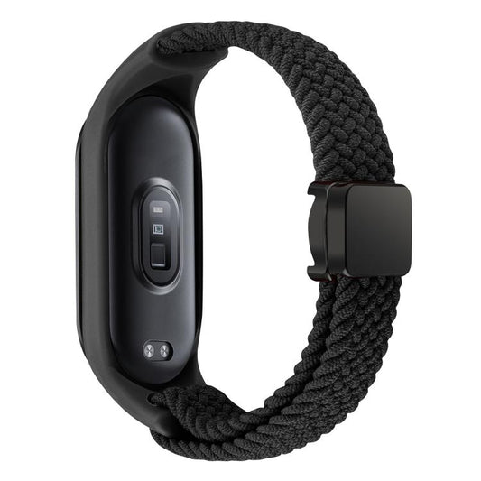 For Xiaomi Mi Band 7 / 6 / 5 / 4 / 3 xDfind Watch Cover Integrated Braided Loop Magnetic Buckle Watch Band(Black) by xDfind