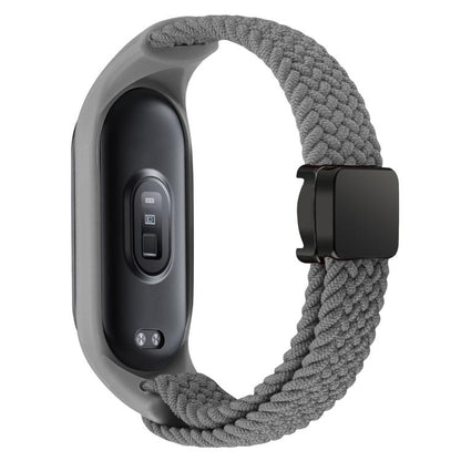 For Xiaomi Mi Band 7 / 6 / 5 / 4 / 3 xDfind Watch Cover Integrated Braided Loop Magnetic Buckle Watch Band(Grey) by xDfind