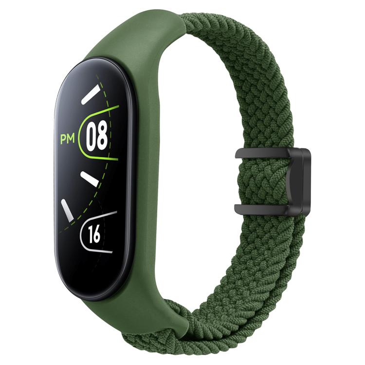 For Xiaomi Mi Band 7 / 6 / 5 / 4 / 3 xDfind Watch Cover Integrated Braided Loop Magnetic Buckle Watch Band(Green) by xDfind