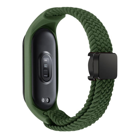 For Xiaomi Mi Band 7 / 6 / 5 / 4 / 3 xDfind Watch Cover Integrated Braided Loop Magnetic Buckle Watch Band(Green) by xDfind