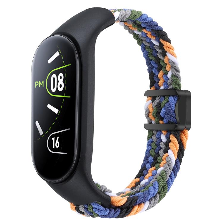 For Xiaomi Mi Band 7 / 6 / 5 / 4 / 3 xDfind Watch Cover Integrated Braided Loop Magnetic Buckle Watch Band(Denim) by xDfind