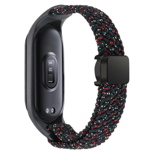 For Xiaomi Mi Band 7 / 6 / 5 / 4 / 3 xDfind Watch Cover Integrated Braided Loop Magnetic Buckle Watch Band(Starlight Black) by xDfind
