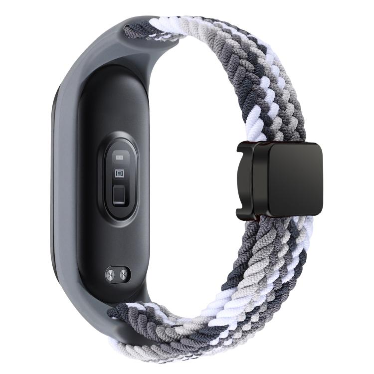 For Xiaomi Mi Band 7 / 6 / 5 / 4 / 3 xDfind Watch Cover Integrated Braided Loop Magnetic Buckle Watch Band(Colorful Black) by xDfind