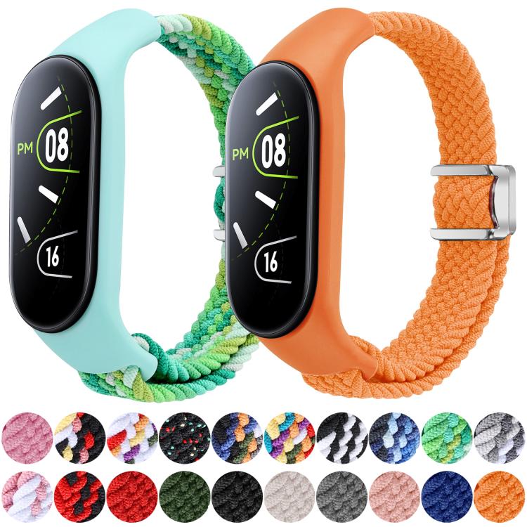 For Xiaomi Mi Band 7 / 6 / 5 / 4 / 3 xDfind Watch Cover Integrated Braided Loop Magnetic Buckle Watch Band(Green) by xDfind