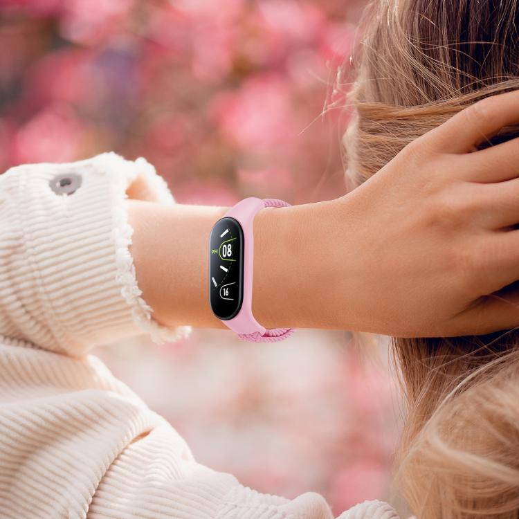 For Xiaomi Mi Band 7 / 6 / 5 / 4 / 3 xDfind Watch Cover Integrated Braided Loop Magnetic Buckle Watch Band(Colorful Blue) by xDfind