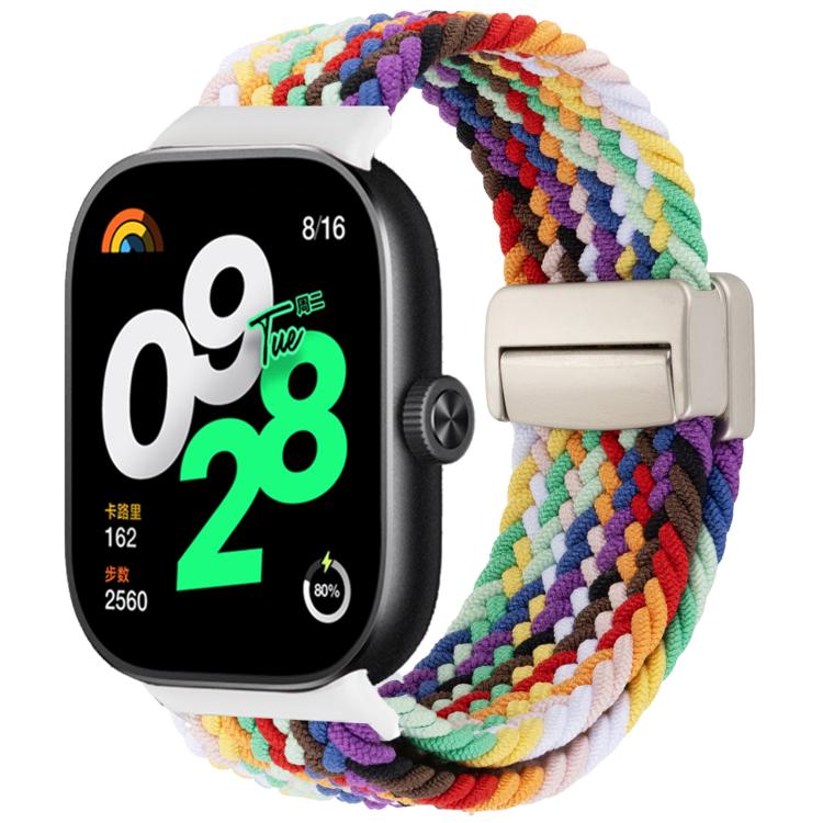 For Xiaomi Band 9 Pro/8 Pro/Redmi Watch 6/5/4 xDfind Magnetic Buckle Nylon Braid Loop Watch Band(Rainbow) by xDfind