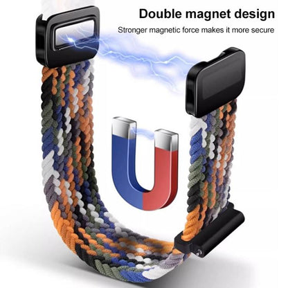 For Xiaomi Band 9 Pro/8 Pro/Redmi Watch 6/5/4 xDfind Magnetic Buckle Nylon Braid Loop Watch Band(Dazzling Black) by xDfind