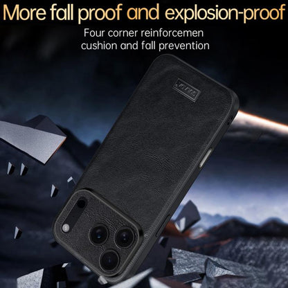 For iPhone 17 Pro SULADA Shockproof TPU Hybrid Handmade Leather Phone Case(Blue) by SULADA