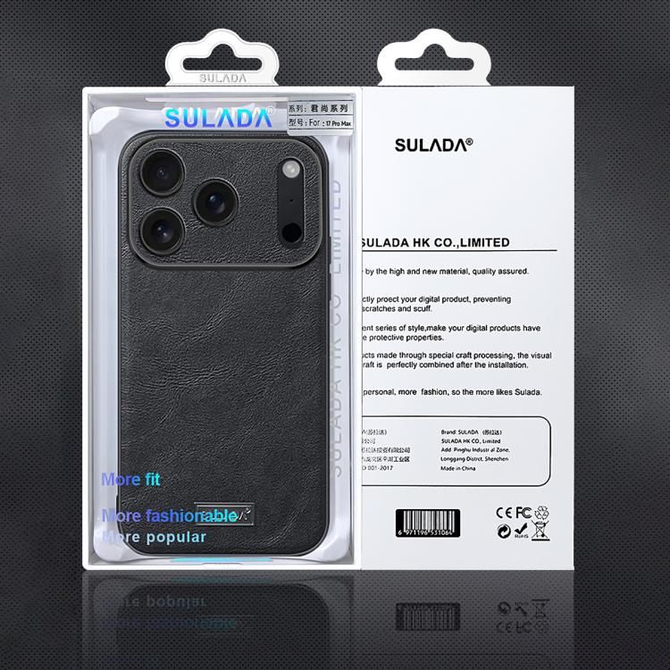 For iPhone Air SULADA Shockproof TPU Hybrid Handmade Leather Phone Case(Brown) by SULADA