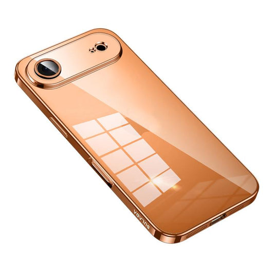 For iPhone Air SULADA Shine Through Series Plating TPU Transparent Phone Case(Orange) by SULADA